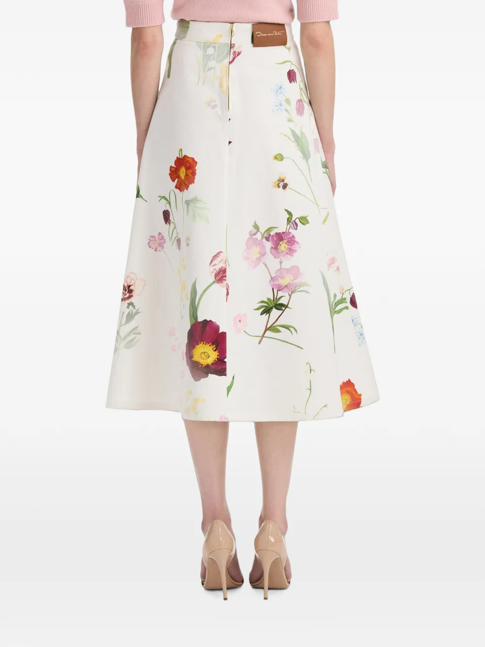 Oscar de la Renta Denim rok met print Wit