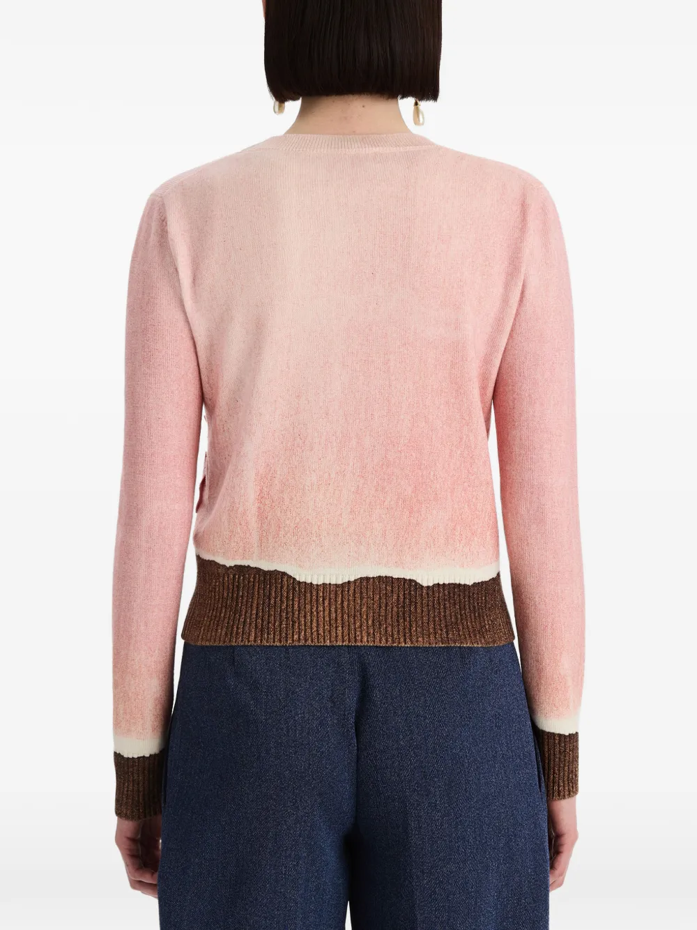 Oscar de la Renta Wollen trui met ombré-effect en ronde hals Roze