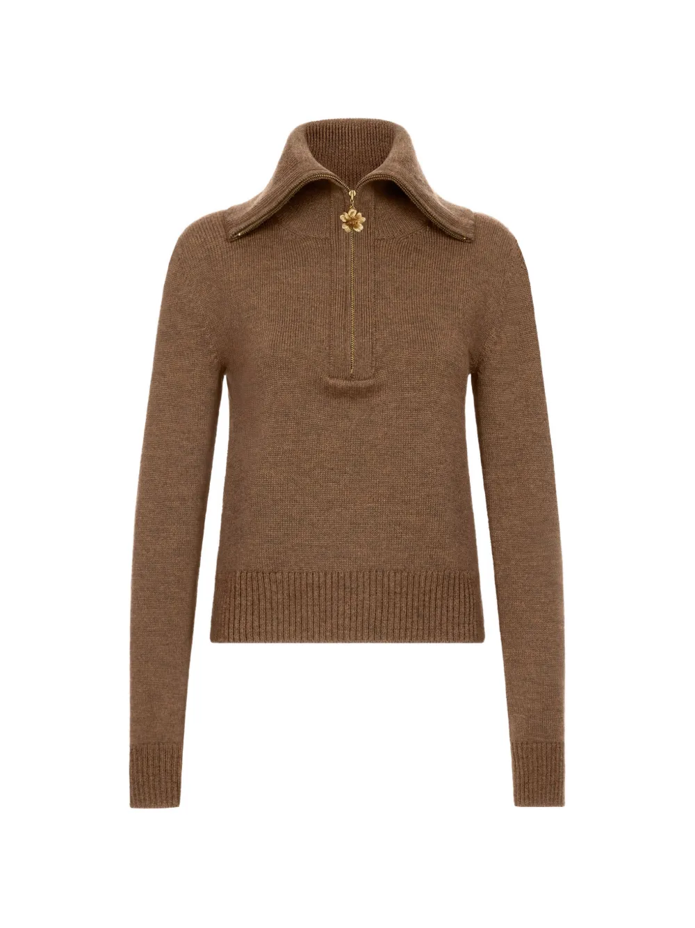 Oscar de la Renta Maglione crop con zip - Marrone