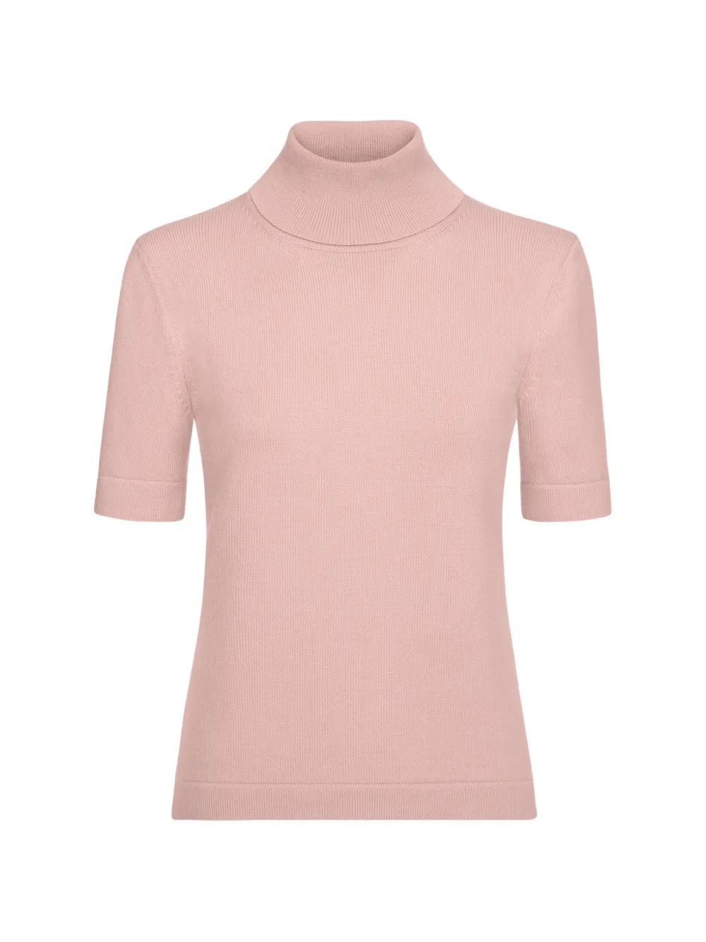 Oscar de la Renta short-sleeved knitted turtleneck T-shirt - Rosa