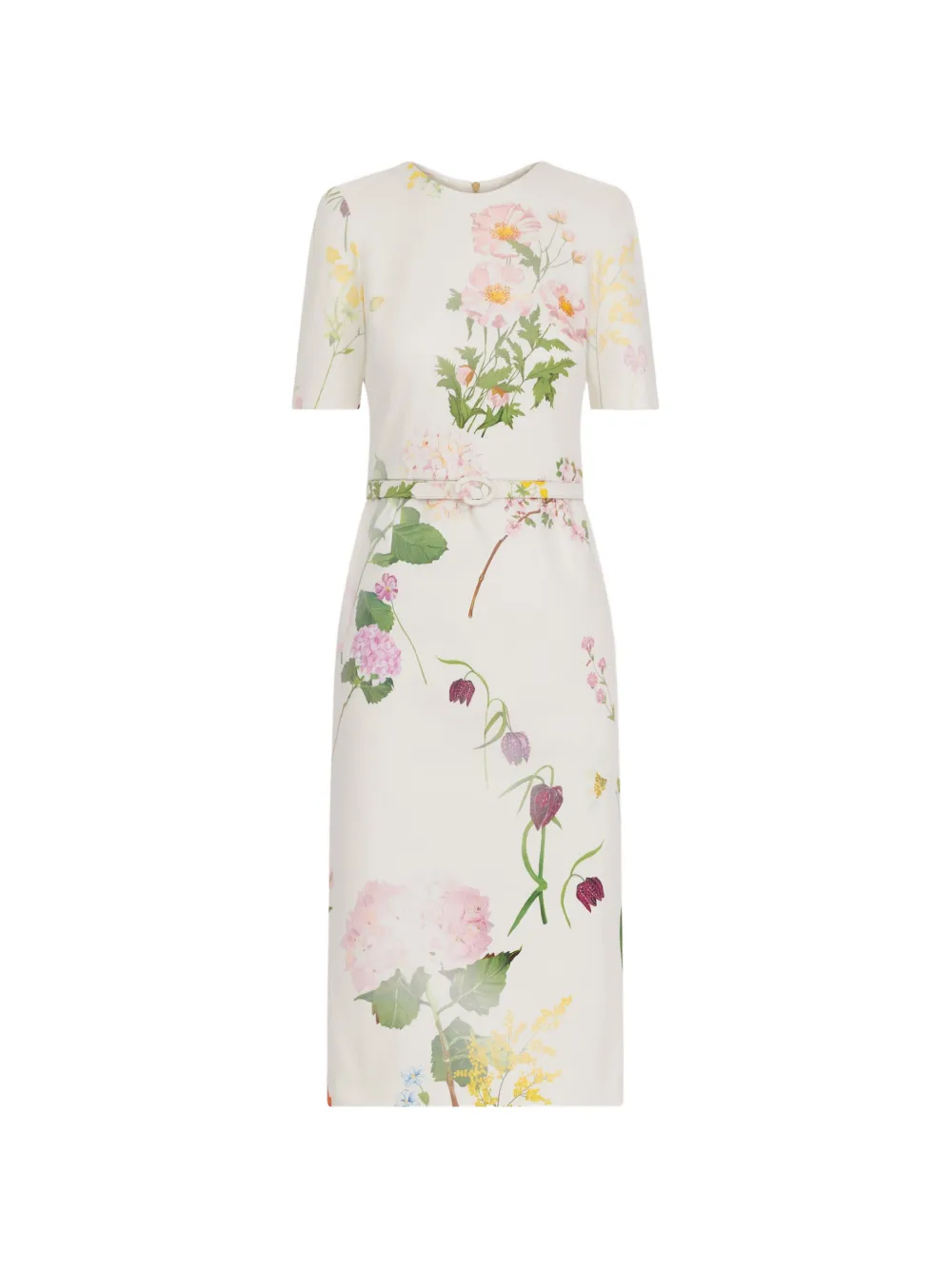 Oscar de la Renta botanical-print denim mini dress - Bianco