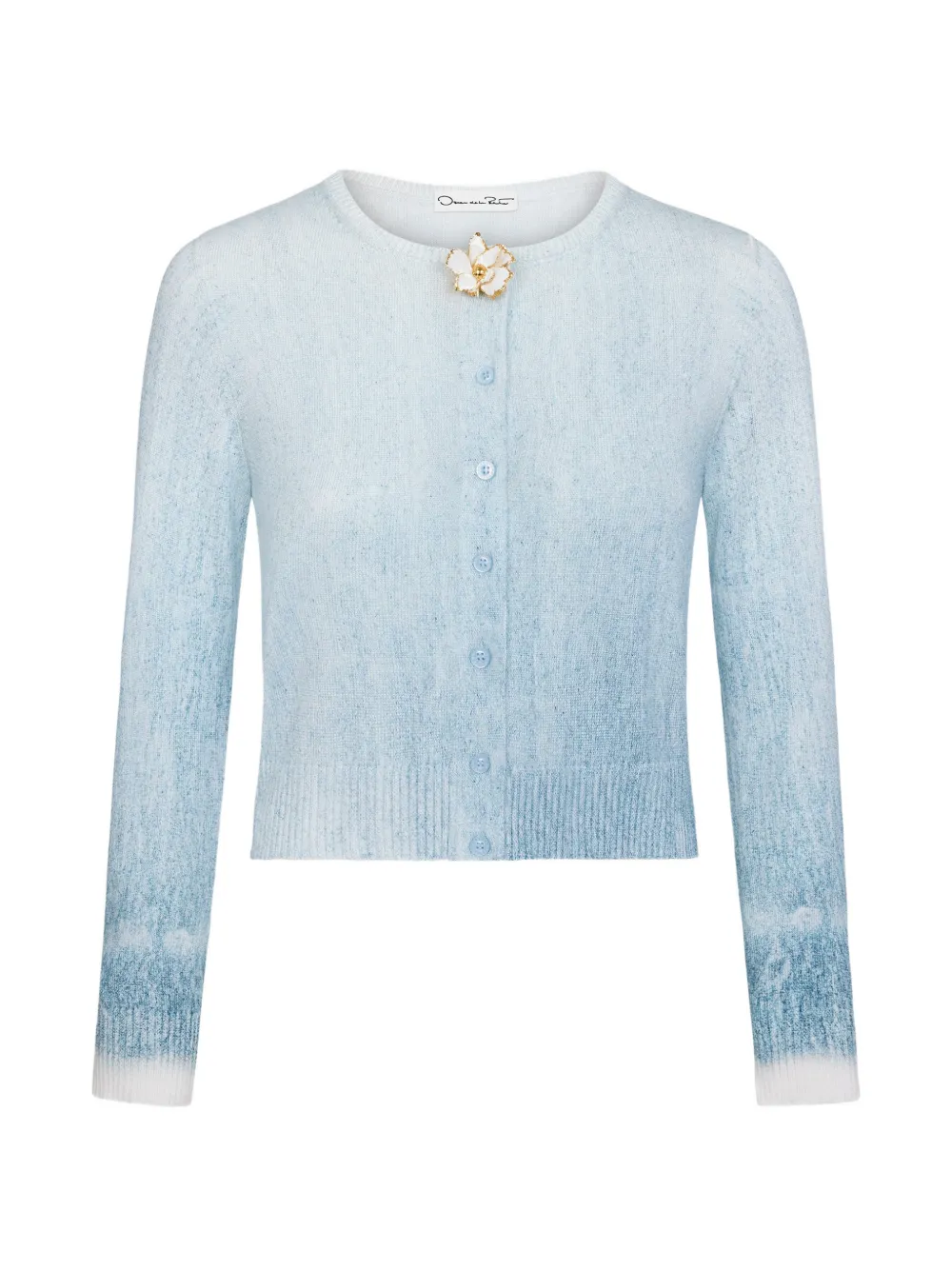 Oscar de la Renta Cropped-Cardigan mit Ombré-Effekt - Blau