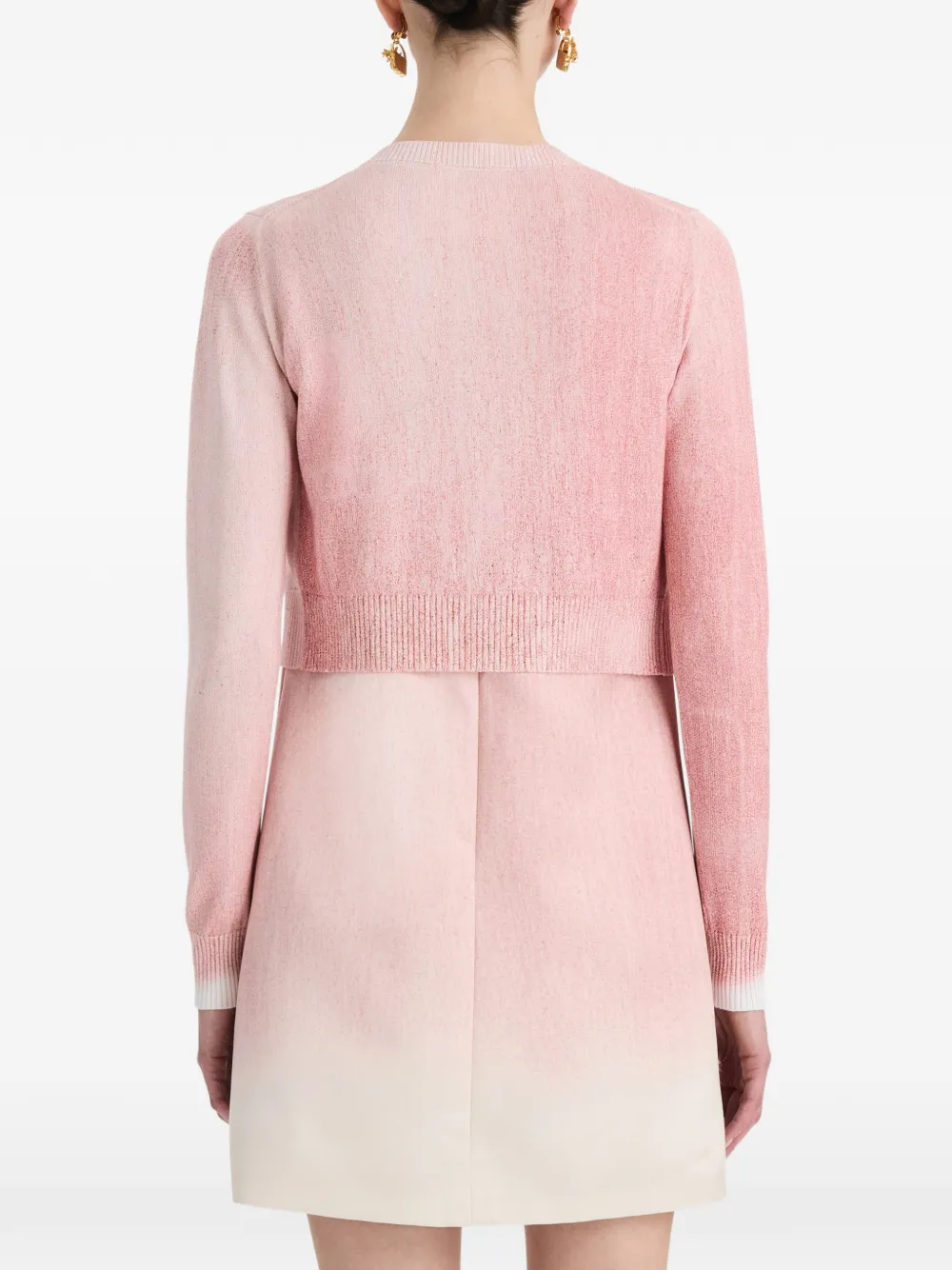 Oscar de la Renta Cropped vest met gestrikte hals Roze
