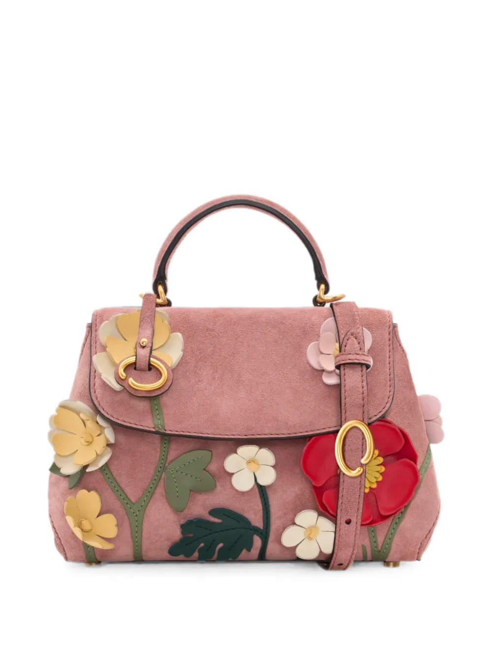 Oscar de la Renta Kleine Poppy shopper met bloemapplicatie Roze