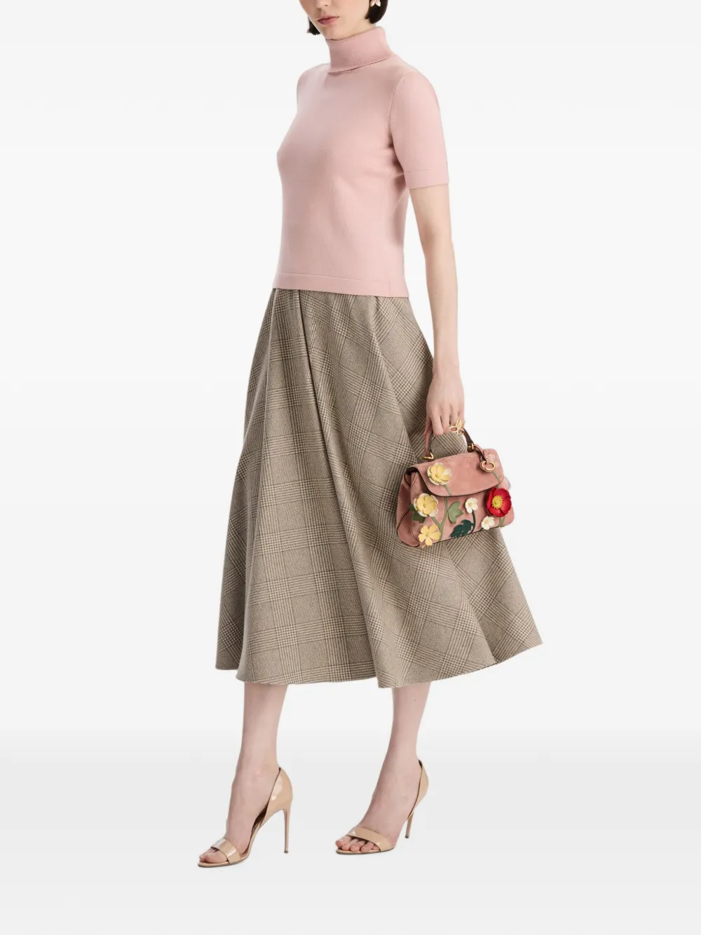 Oscar de la Renta Kleine Poppy shopper met bloemapplicatie Roze