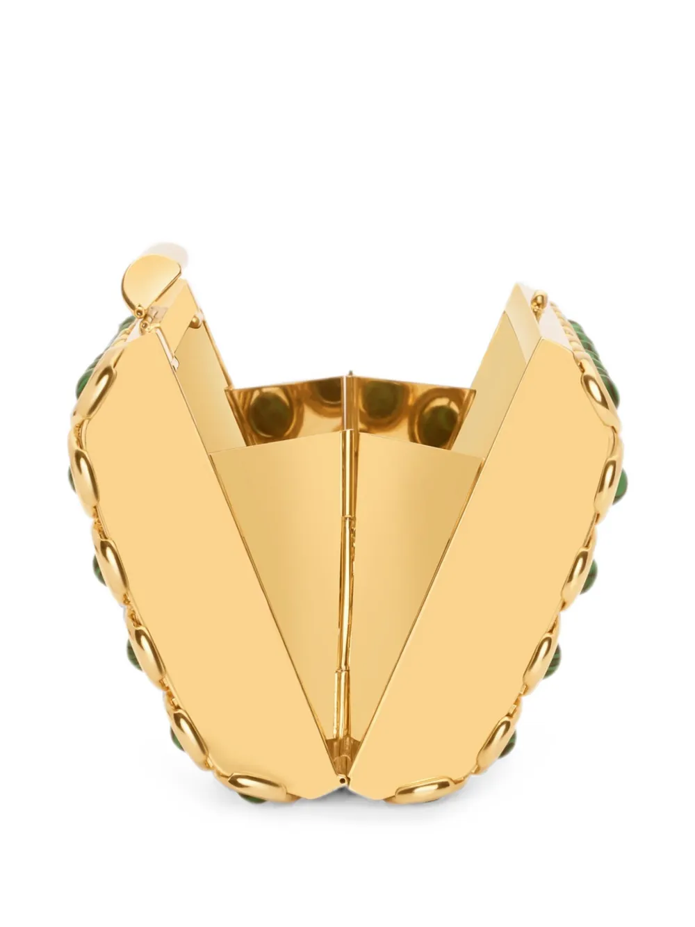 Oscar de la Renta Saturn mini-clutch verfraaid met malachiet Goud