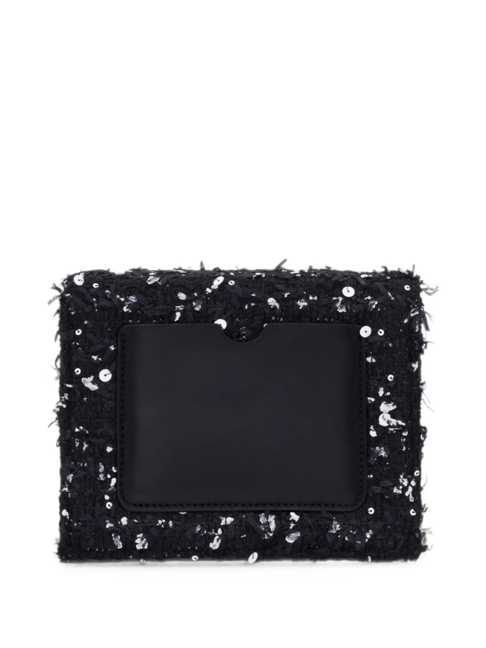 Oscar de la Renta TRO mini-clutch verfraaid met pailletten en bloemen-applicatie Zwart