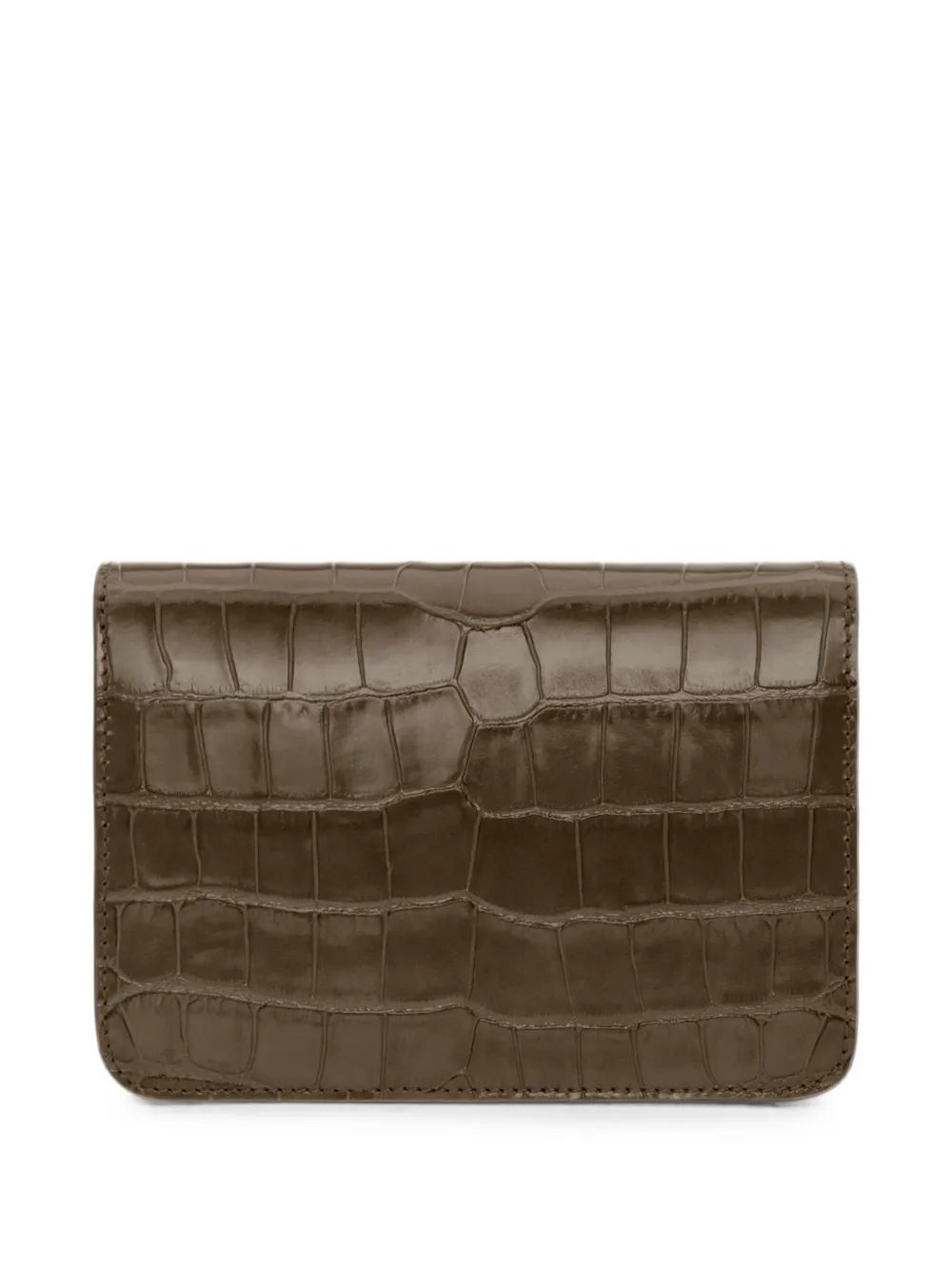 Oscar de la Renta O Pochette leren mini-clutch met krokodillen-reliëf Groen