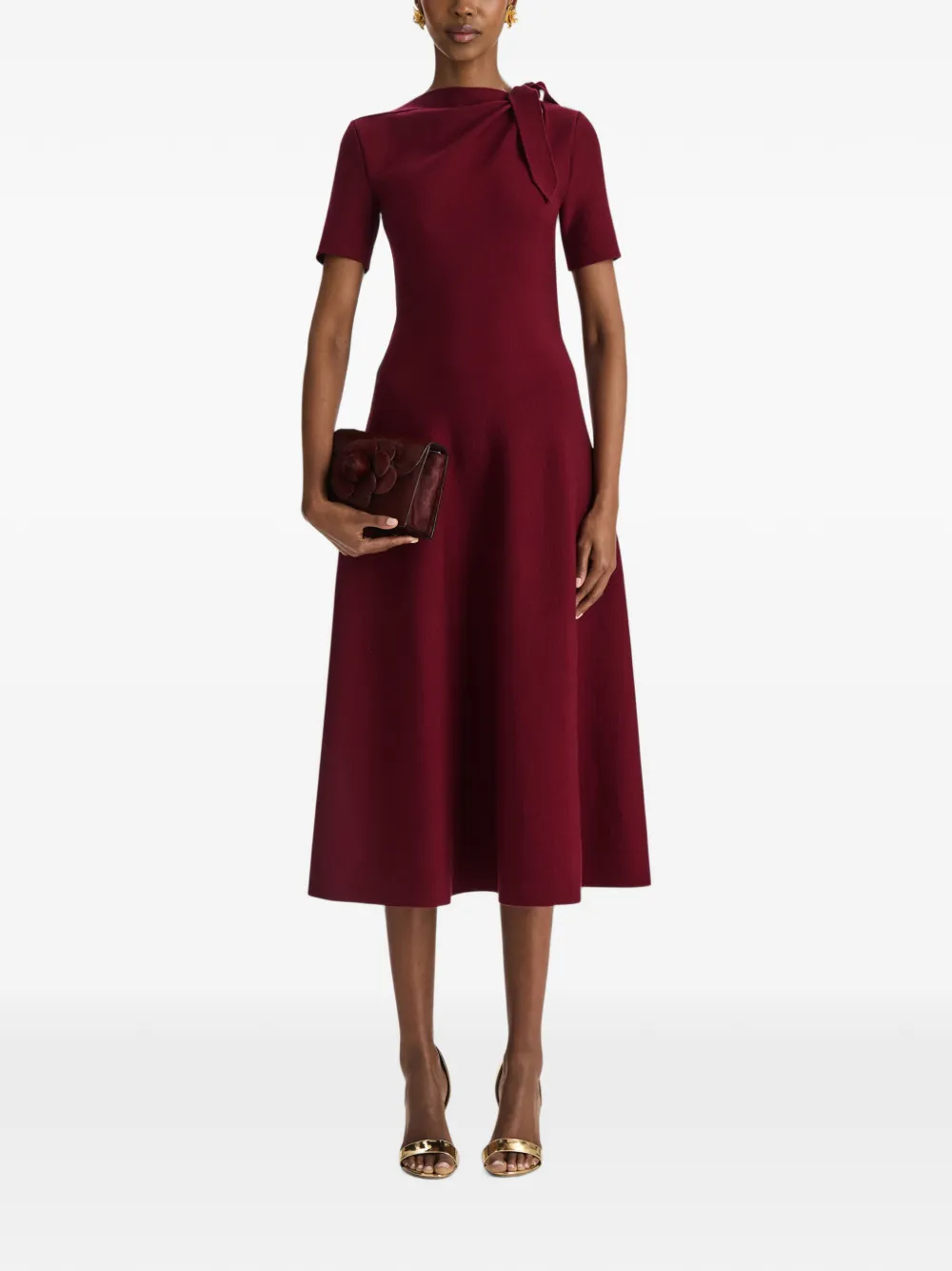 Oscar de la Renta TRO mini-clutch met bloemapplicatie Rood