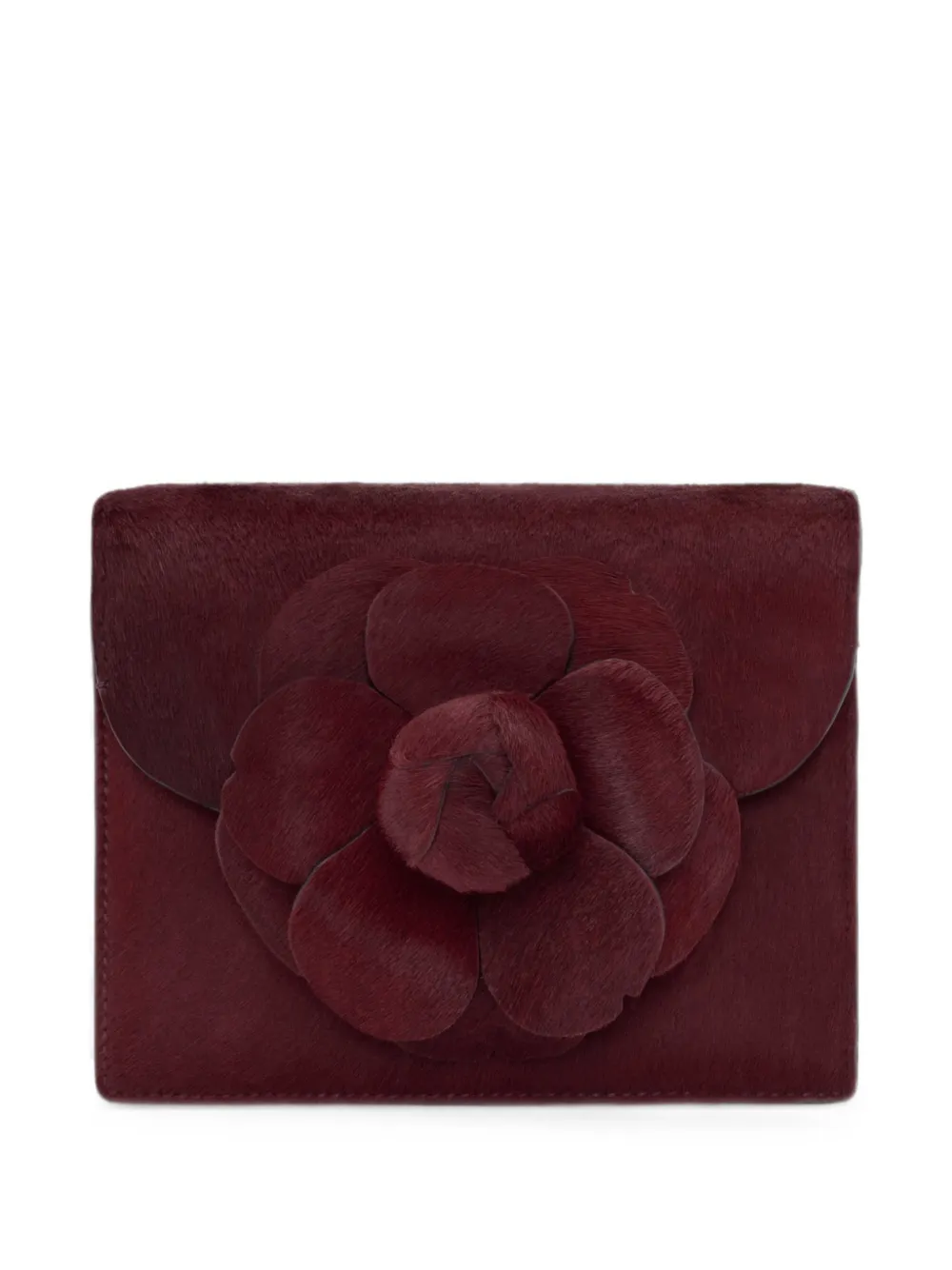 Oscar de la Renta mini TRO floral-appliqué clutch bag - Red
