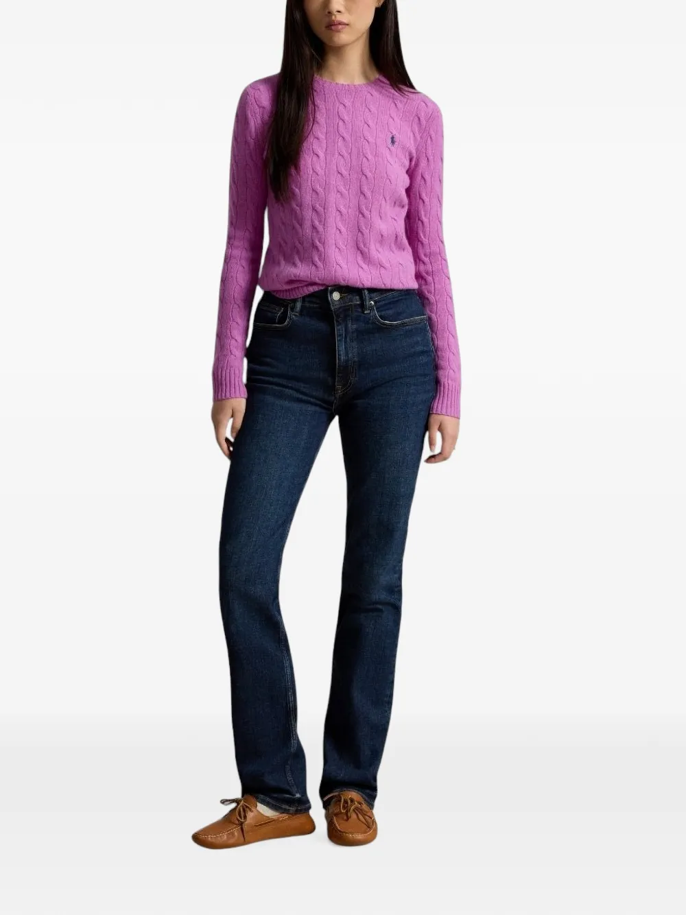 Polo Ralph Lauren Kabelgebreide trui met geborduurd logo Roze