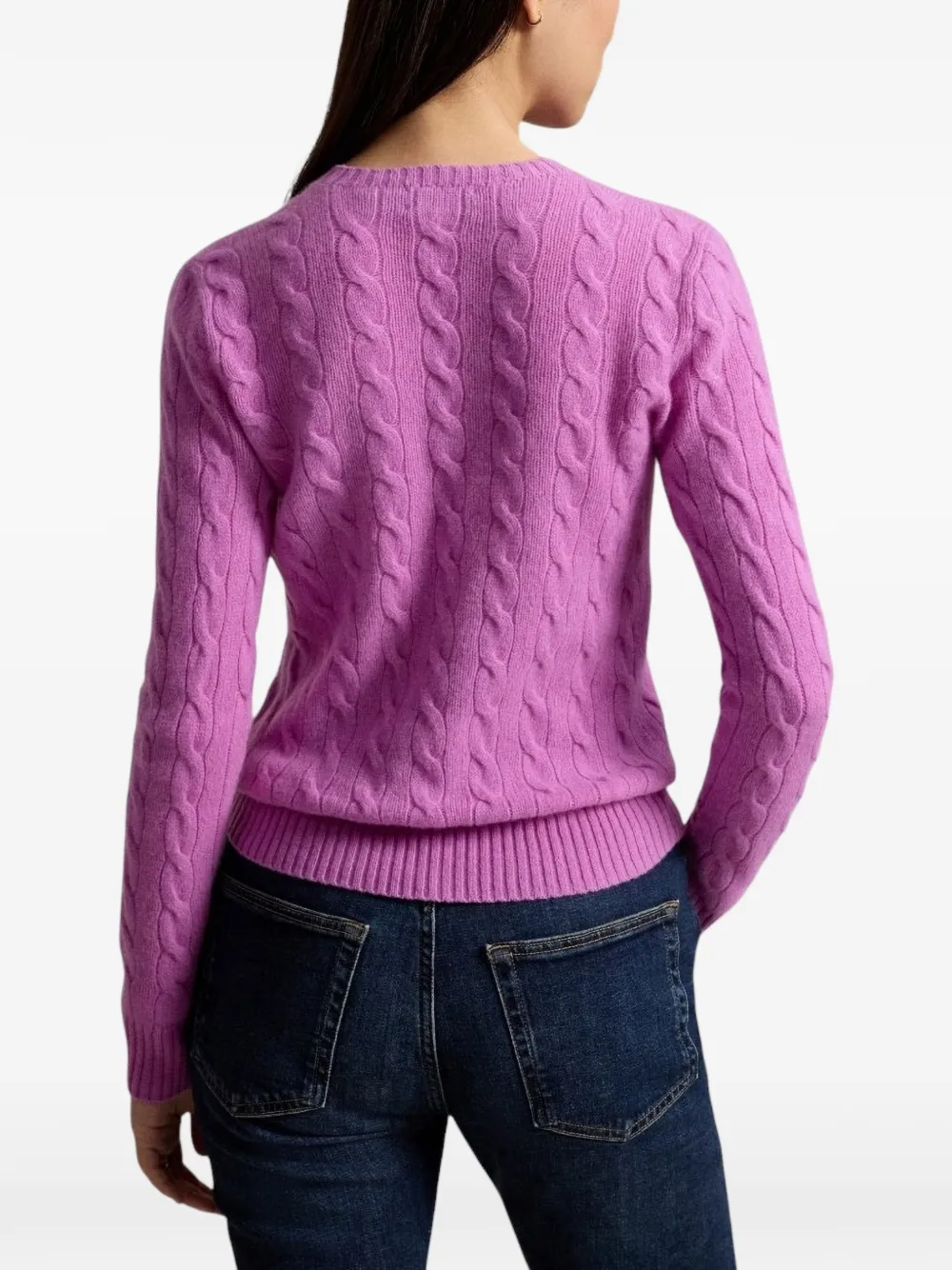 Polo Ralph Lauren Kabelgebreide trui met geborduurd logo Roze