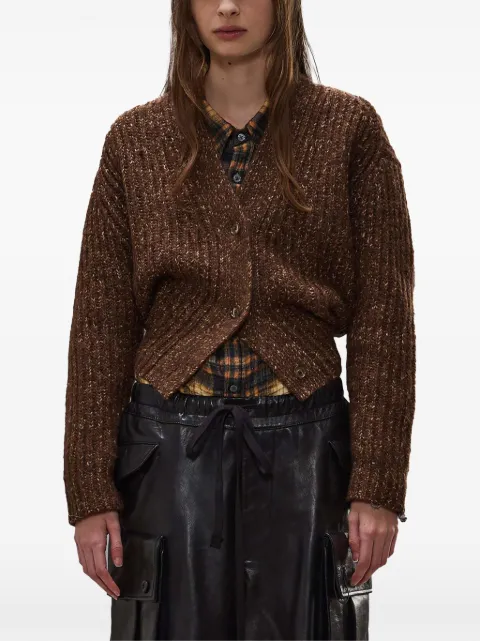 R13 ribbed-knit V-neck cardigan