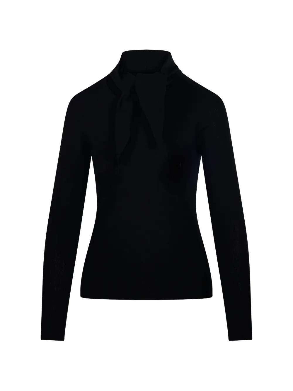 P.A.R.O.S.H. ribbed-knit tie-neck sweater - Schwarz