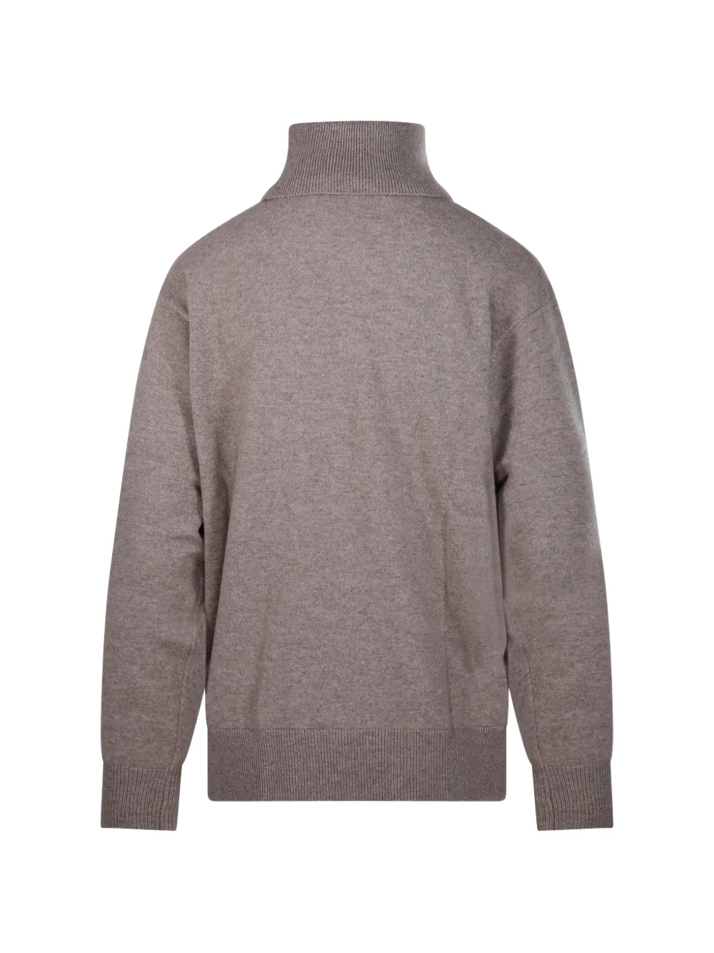 P.A.R.O.S.H. Trui met hoge hals en geribbelde afwerking Beige