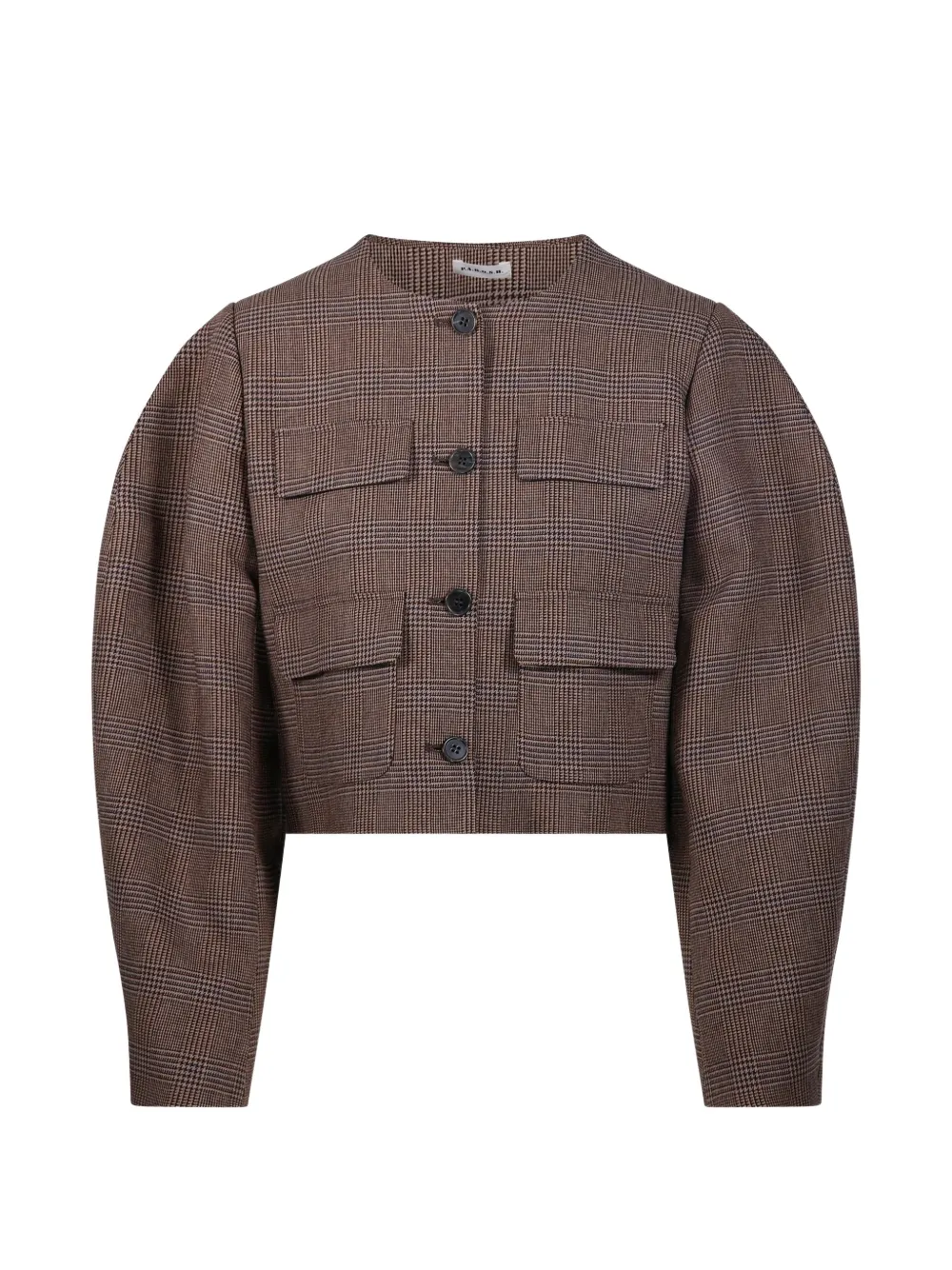 P.A.R.O.S.H. check cropped jacket - Brown