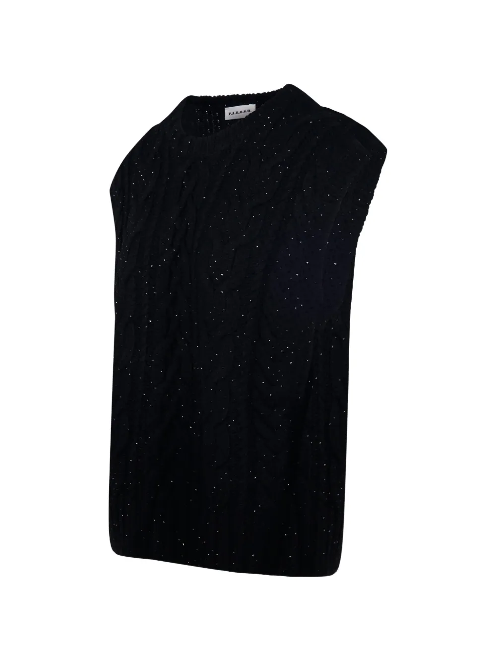 P.A.R.O.S.H. Kabelgebreide top Zwart