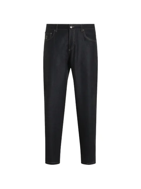Brunello Cucinelli contrast-stitch straight-leg trousers
