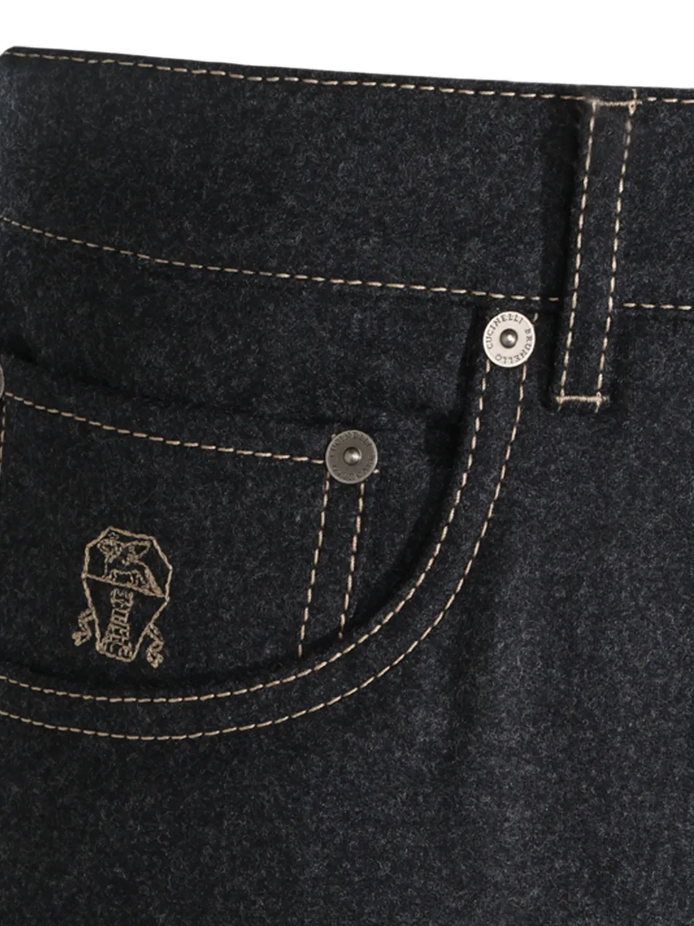 Brunello Cucinelli Broek met contrasterend stiksel Zwart