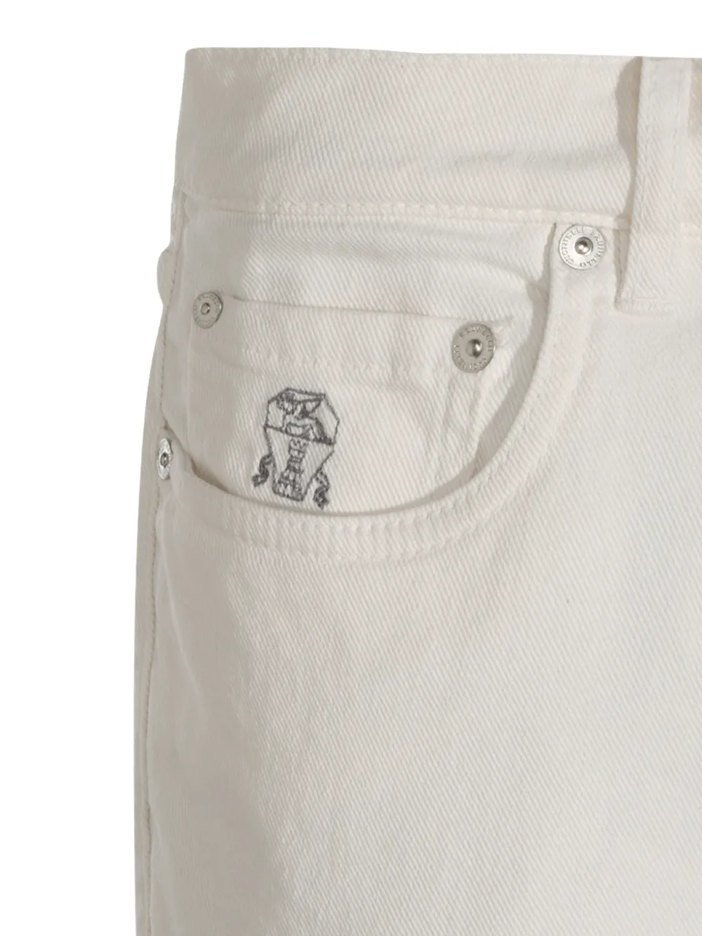 Brunello Cucinelli Jeans met logopatch Beige