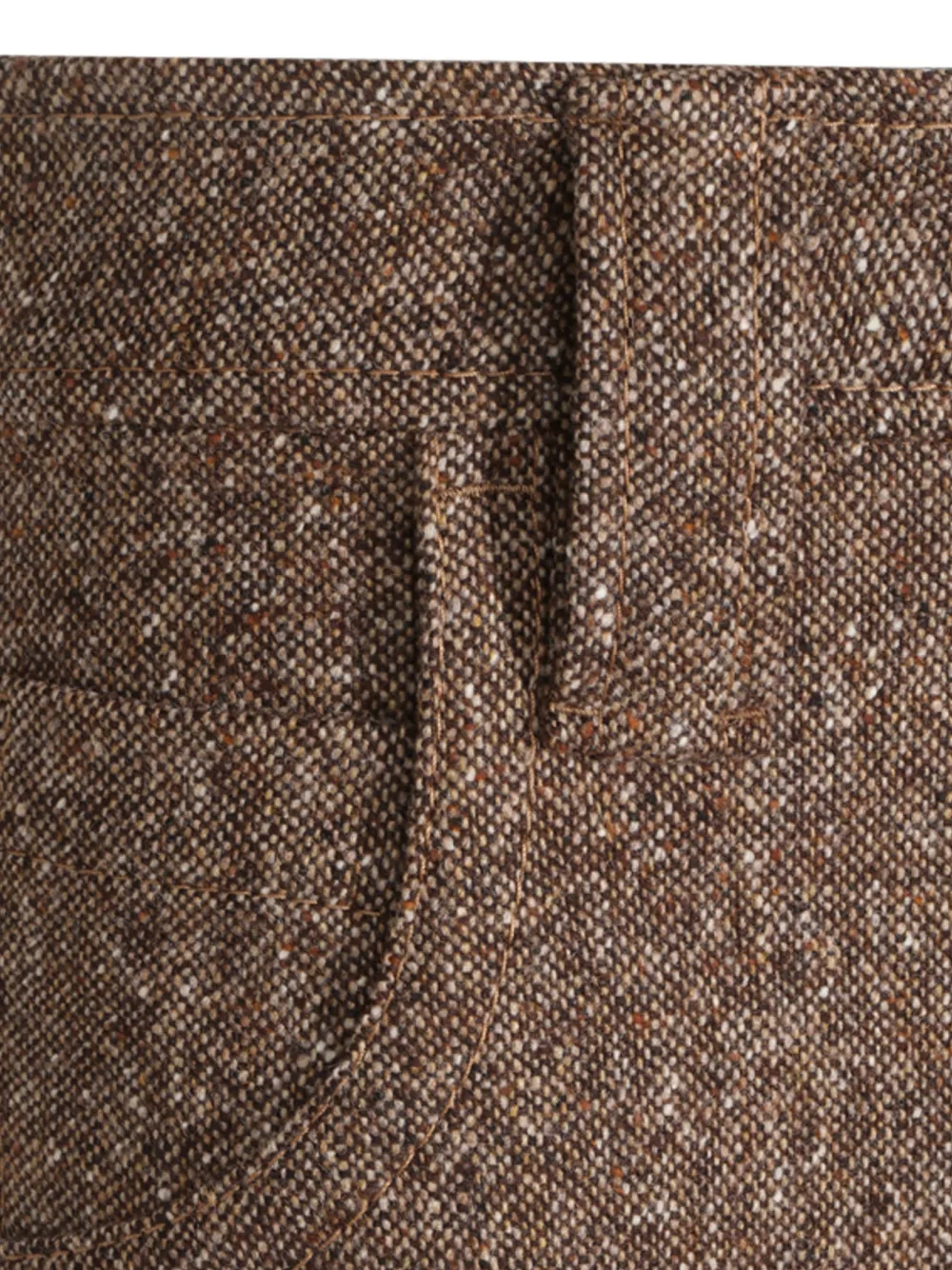 Brunello Cucinelli Tweed broek met omslag Bruin