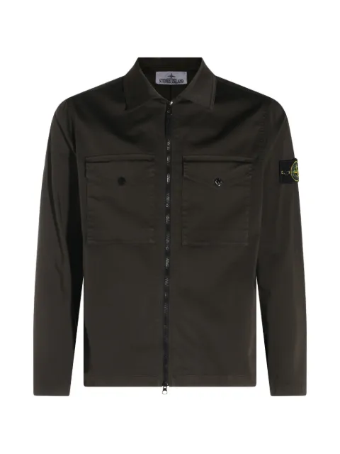 Stone Island logo-patch zip-up jacket