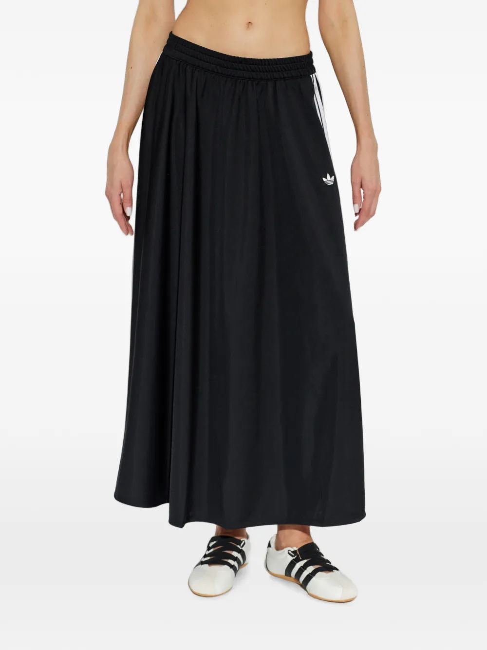 adidas Firebird logo-embroidered midi skirt Zwart