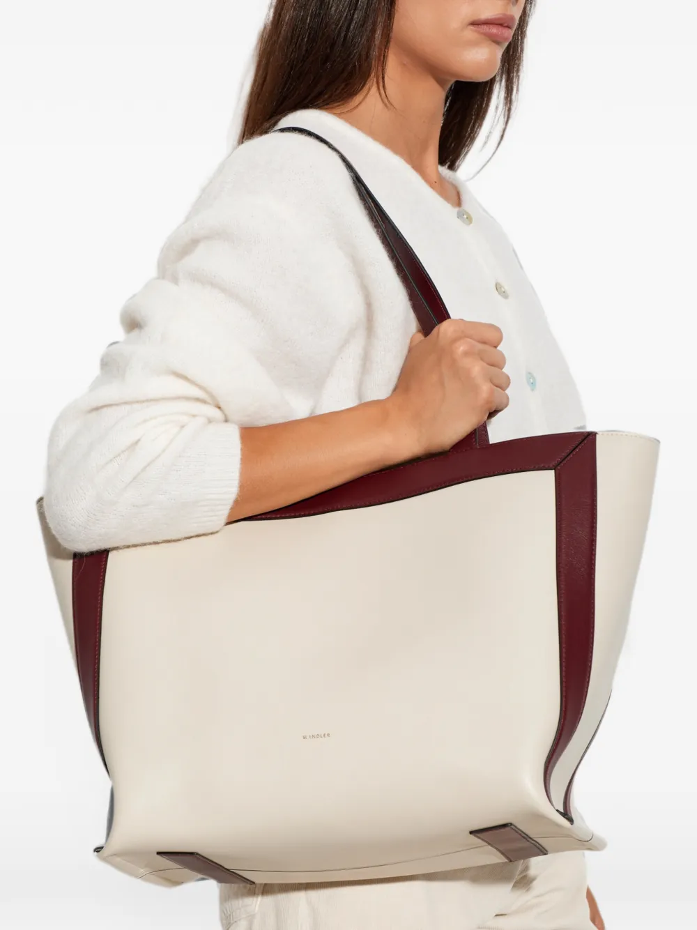 Wandler Borsa tote Ida media in pelle - Toni neutri