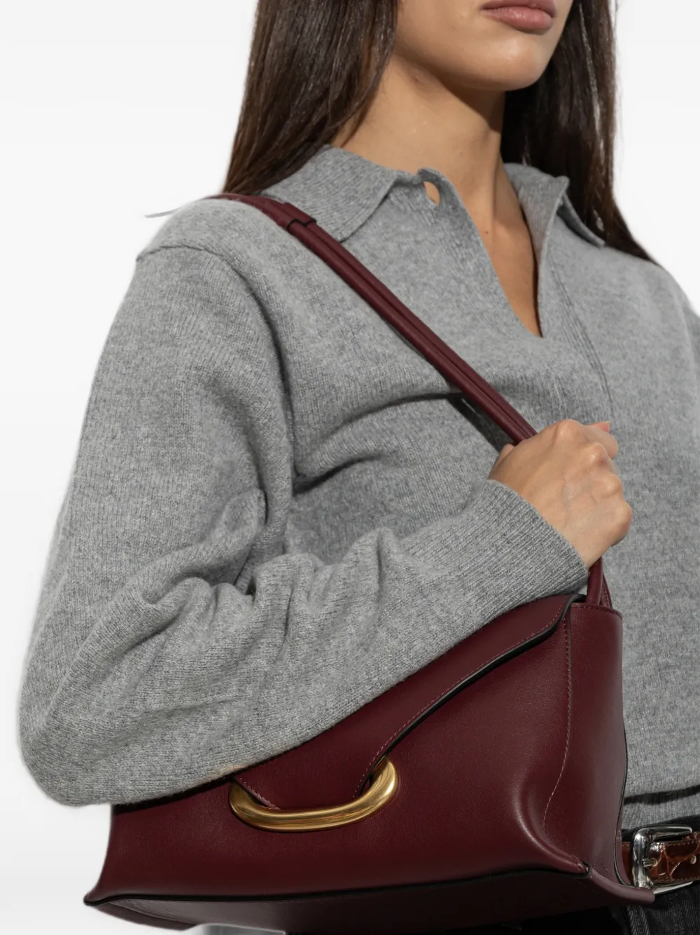 Wandler Veneto leren schoudertas Rood