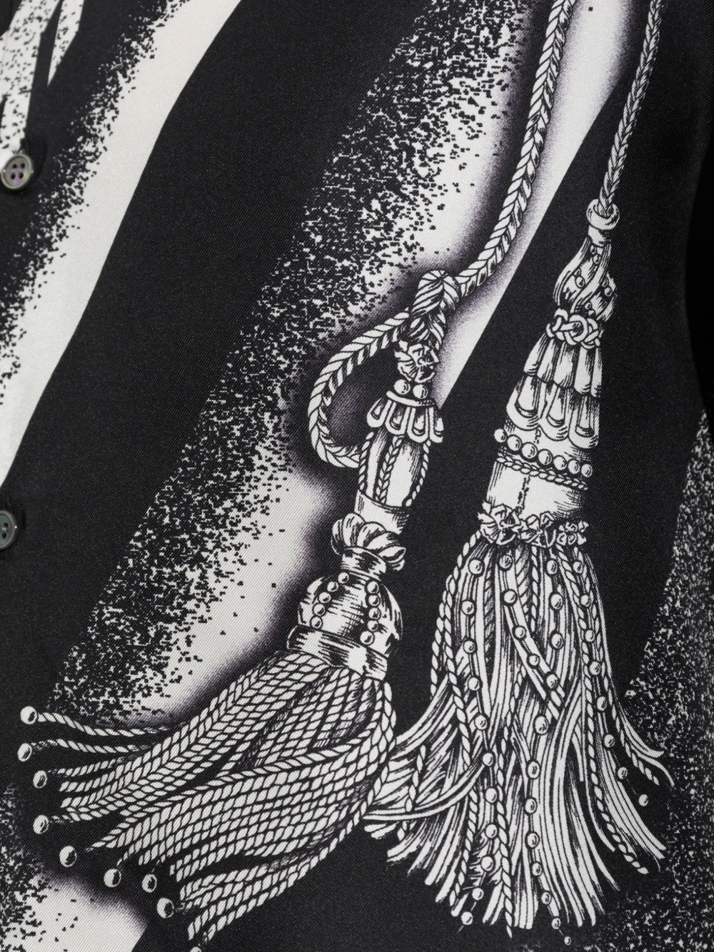 Versace Zijden overhemd met kwastjes-print Zwart