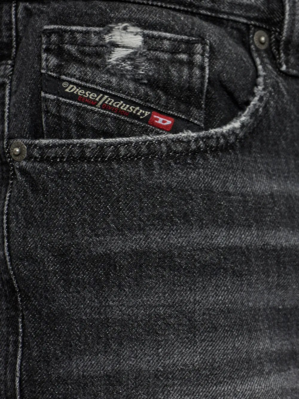 Diesel D-Macs gerafelde jeans Zwart