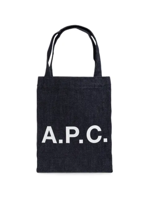 A.P.C. logo-print denim tote bag