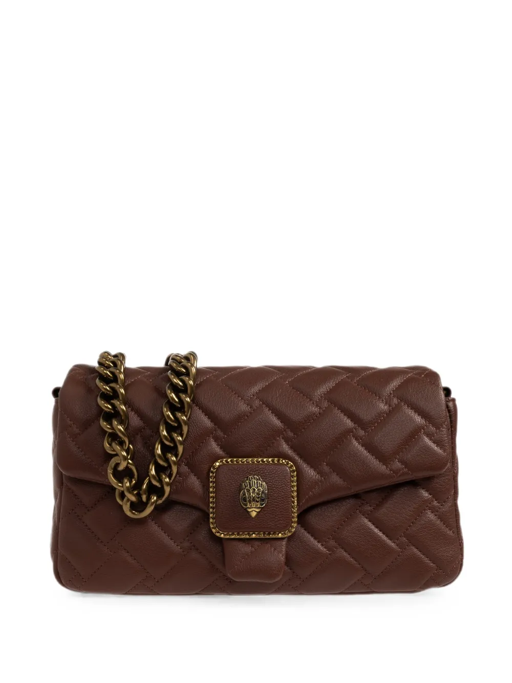 Kurt Geiger Pimlico Quilted Leather Shoulder Bag In Brown