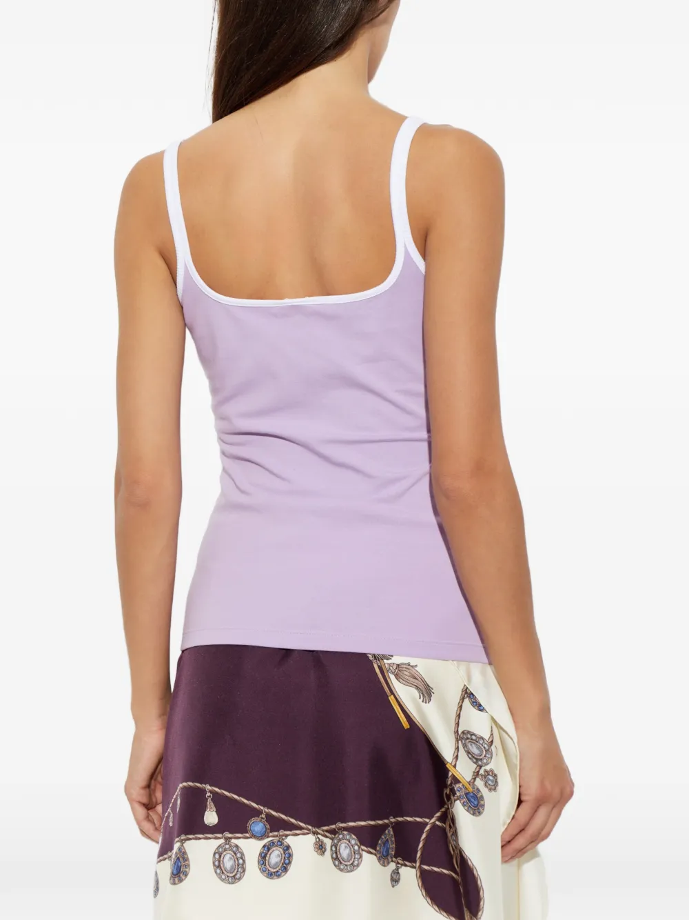 Versace Medusa top met logo-patch Paars