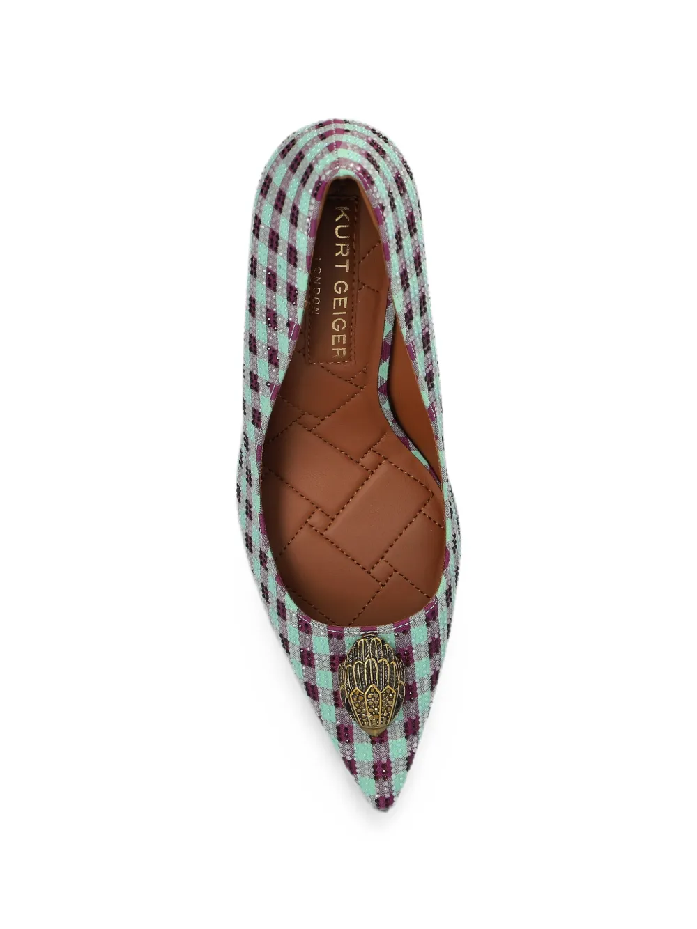 Kurt Geiger London Belgravia Eagle crystal-embellished pumps Groen