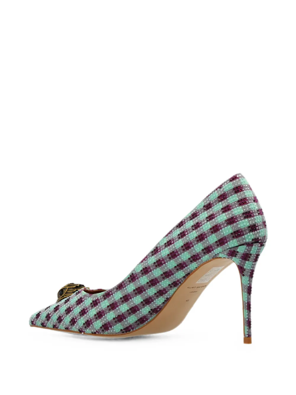 Kurt Geiger London Belgravia Eagle crystal-embellished pumps Groen