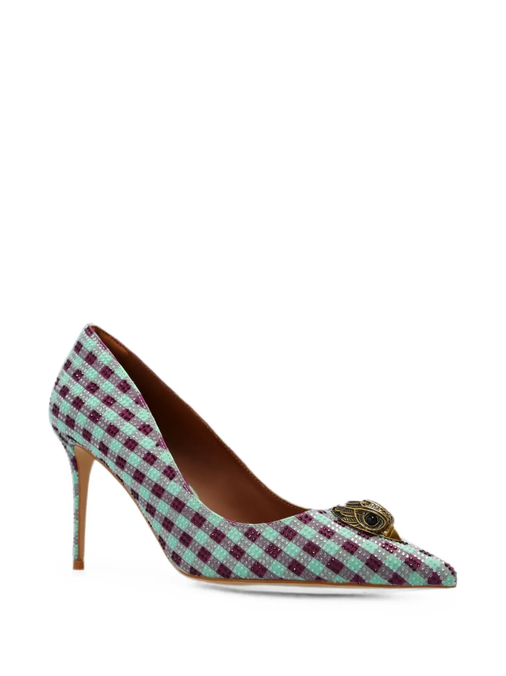 Kurt Geiger London Belgravia Eagle crystal-embellished pumps Groen