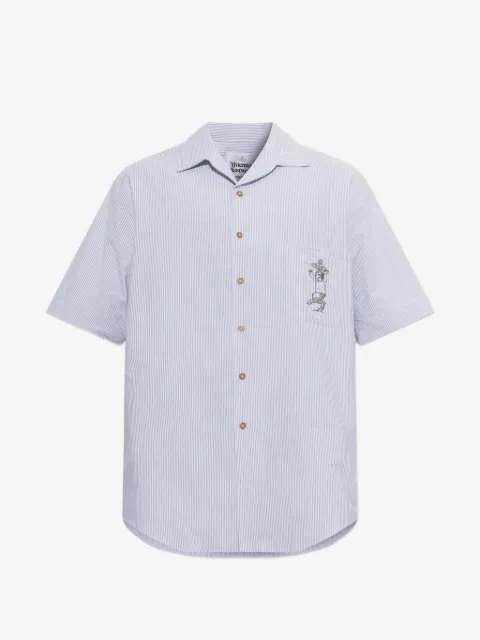 Vivienne Westwood Bowling striped embroidered-logo shirt