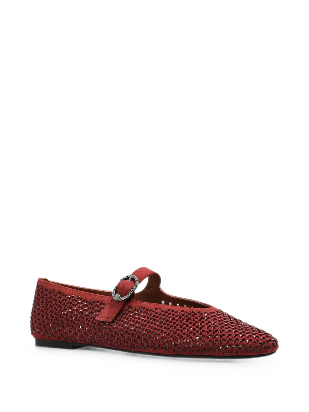 Kurt Geiger London Mayfair crystal-embellished ballet flats Rood
