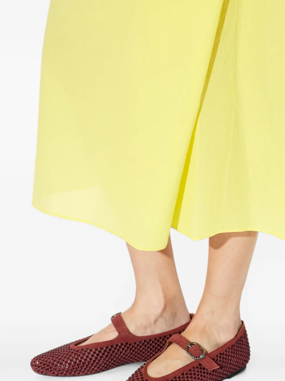 Kurt Geiger London Mayfair crystal-embellished ballet flats Rood