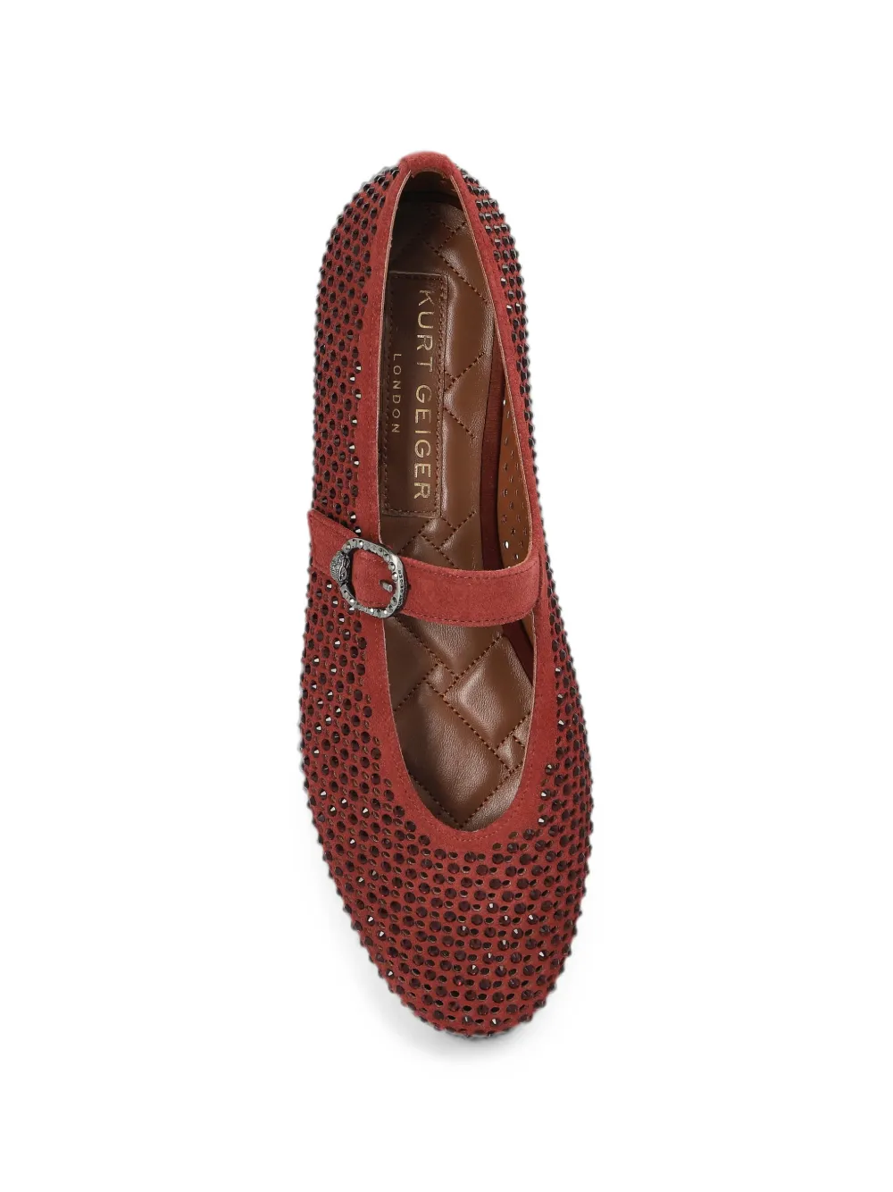 Kurt Geiger London Mayfair crystal-embellished ballet flats Rood
