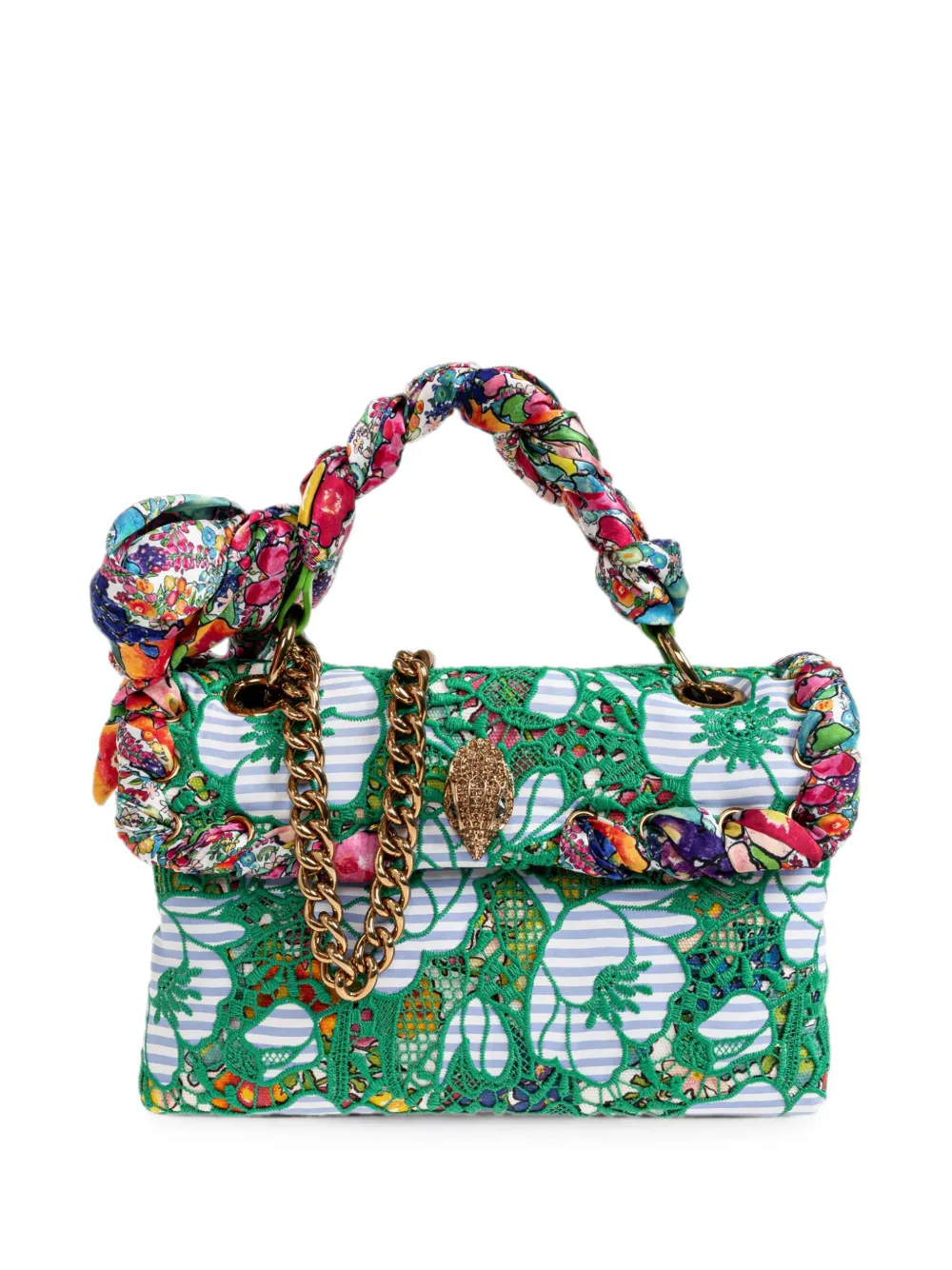Kurt Geiger Kensington Schultertasche Mit Blumenspitze In Green
