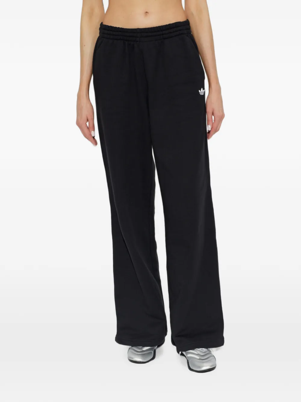 adidas logo-embroidered track pants Zwart