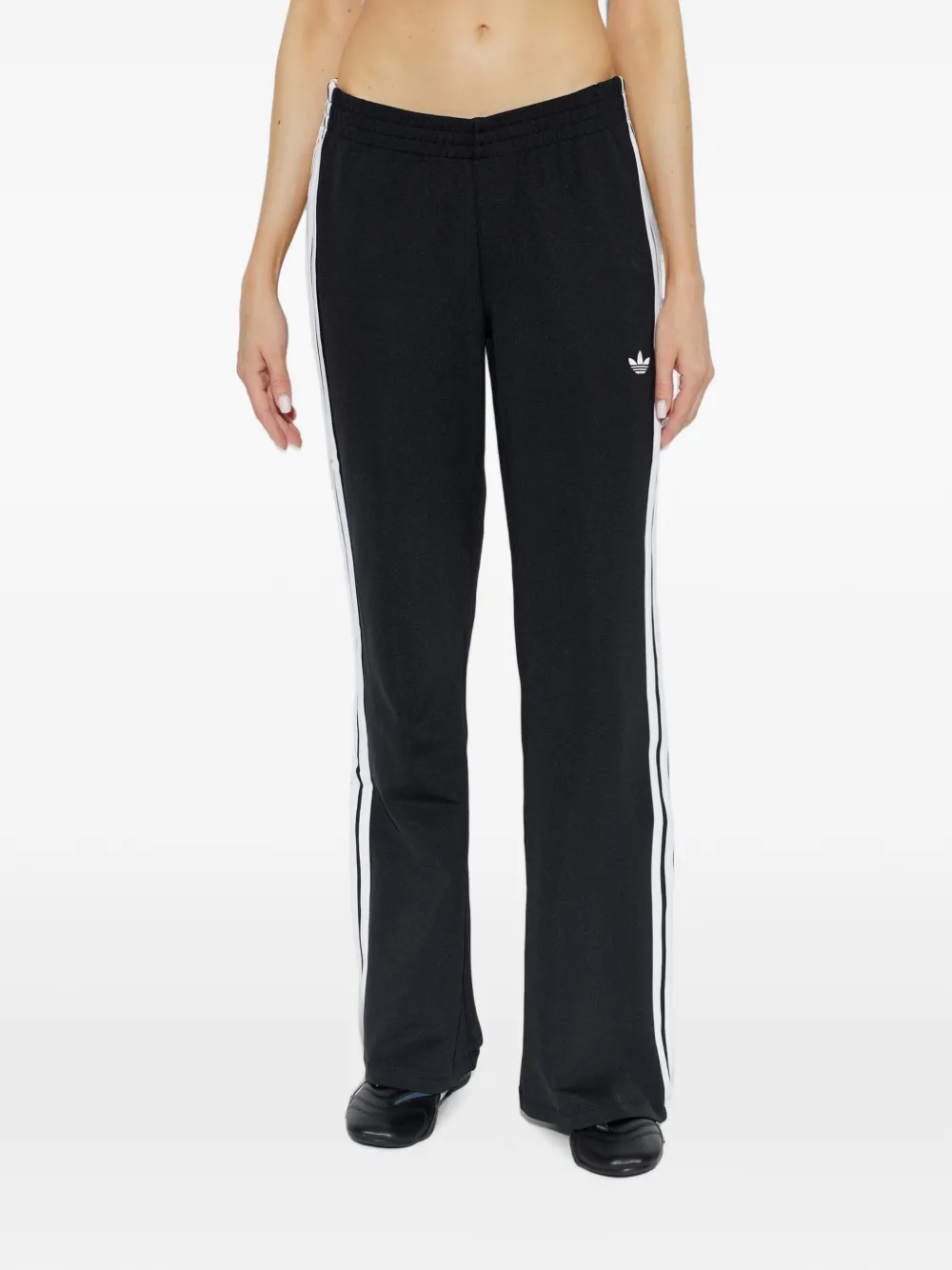 adidas logo-embroidered side-stripe track pants Zwart