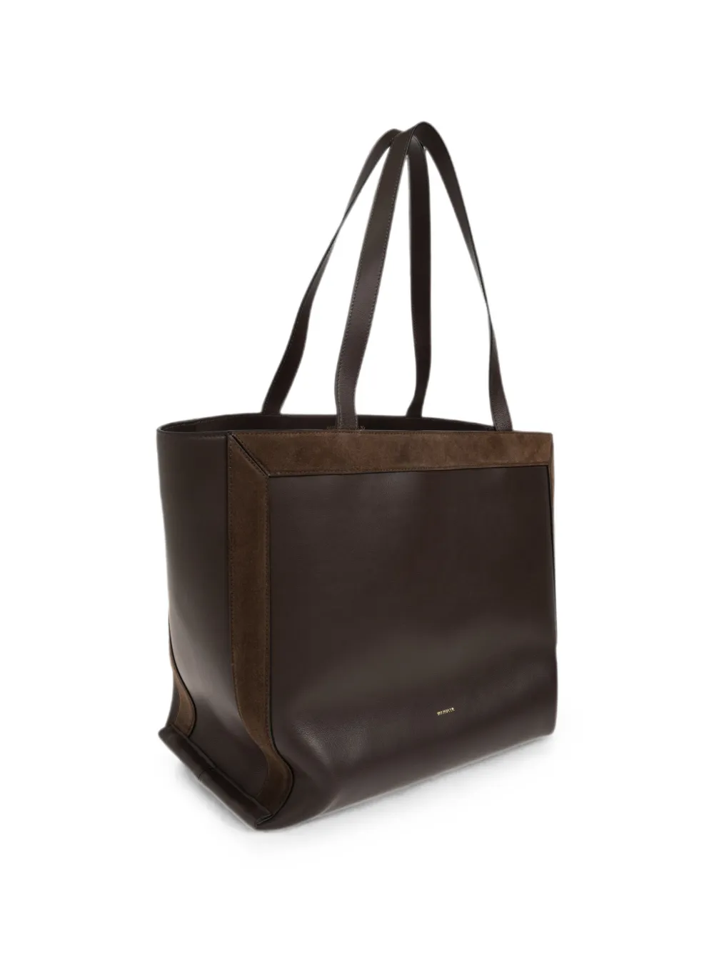 Wandler Medium Ida leren shopper met suède vlak Bruin