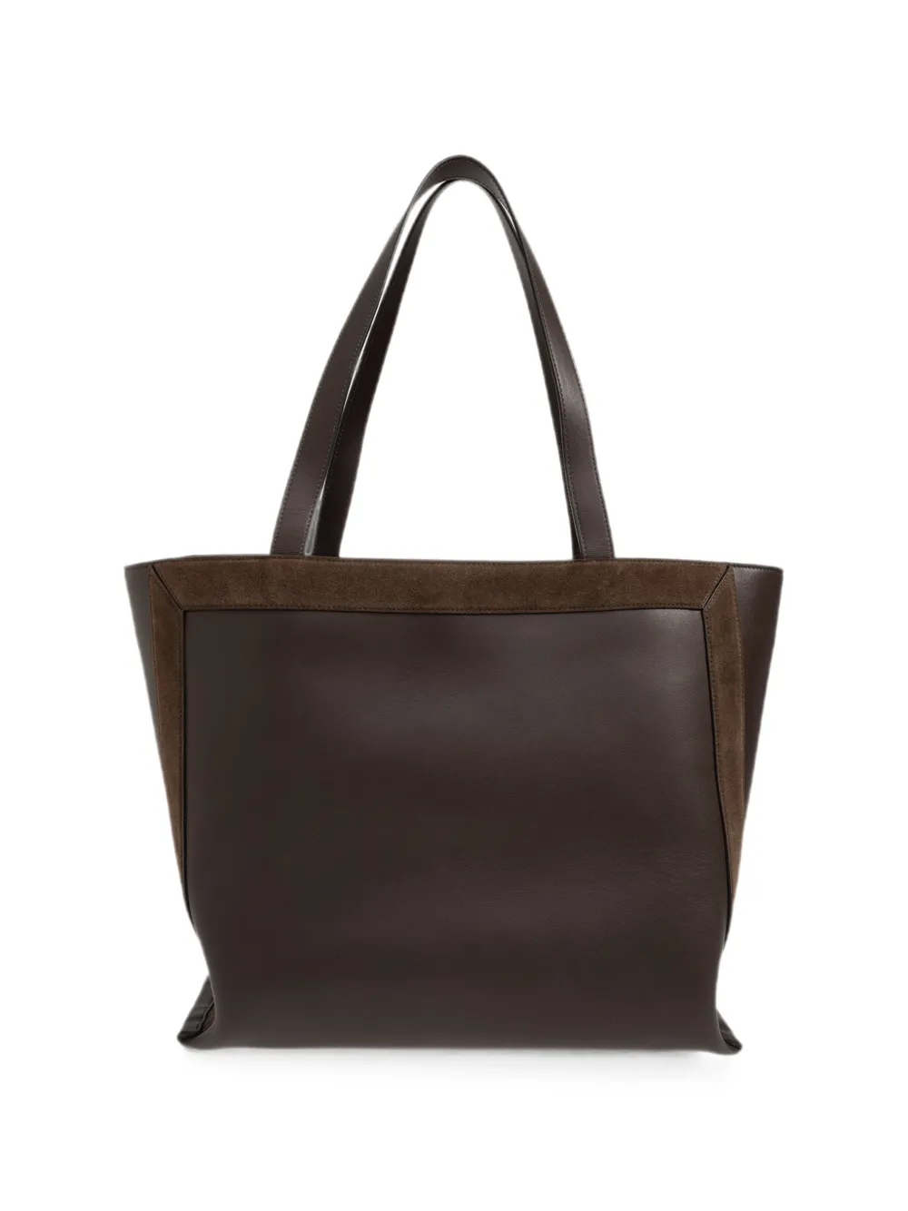 Wandler Medium Ida leren shopper met suède vlak Bruin