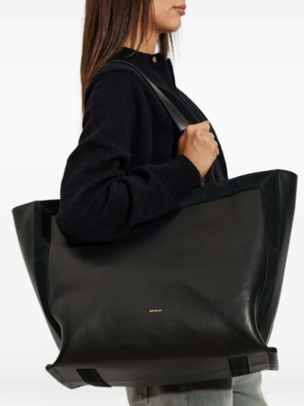 Wandler Leren shopper Zwart