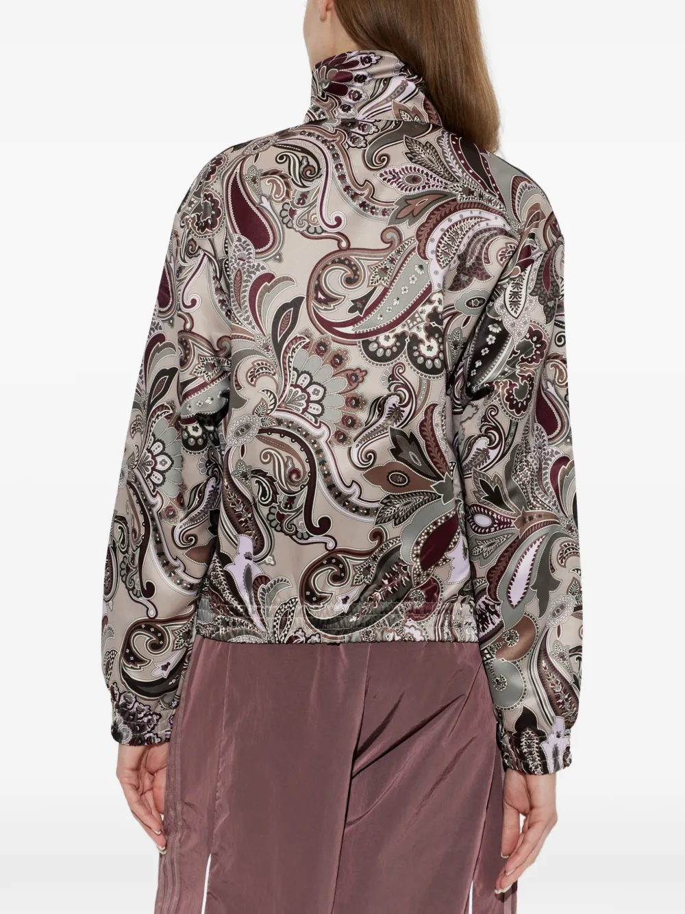 adidas paisley-print track jacket Beige