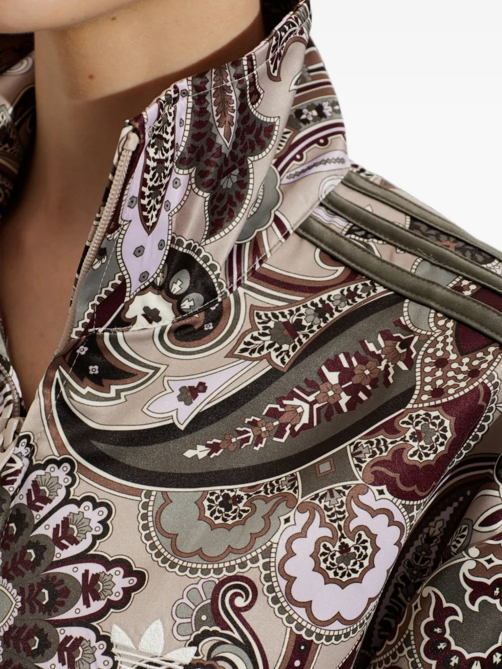adidas paisley-print track jacket Beige