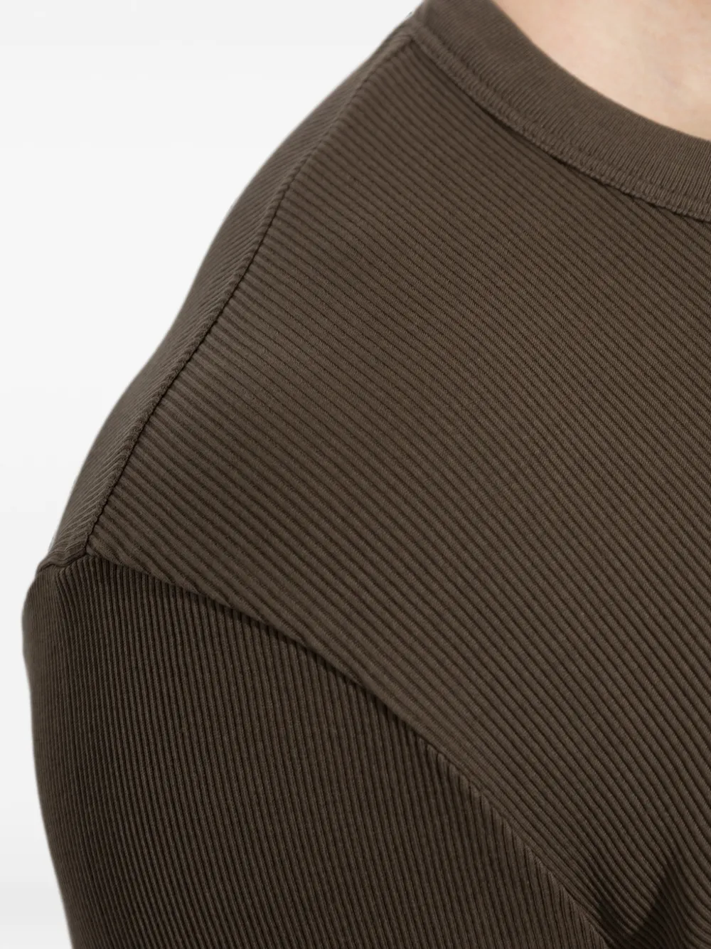 LEMAIRE Long-sleeve Top in Ribbed Jersey in Brown, view 5